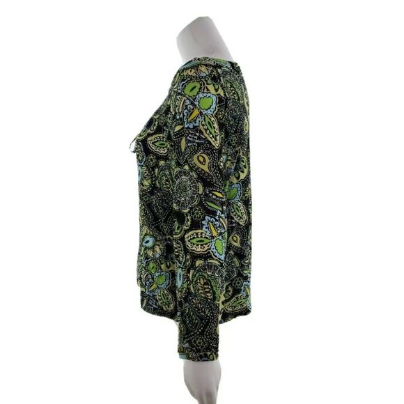 Sigrid Olsen XL Green Long Sleeve Blouse Shirt - Picture 3 of 8